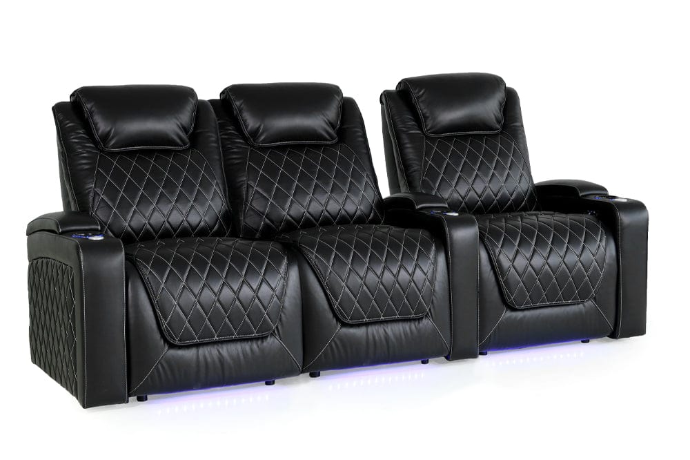 Valencia Home Theater Seating Home Theater Seating Oslo XL Leather Home Theater Seating with Power Headrest & Cup Holder