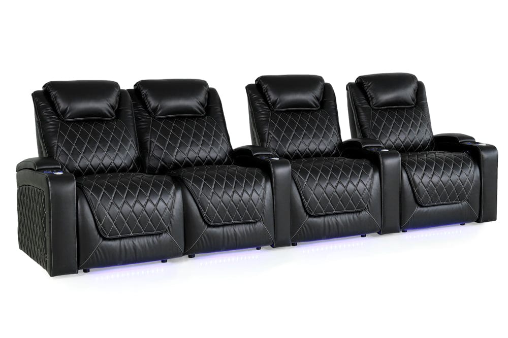 Valencia Home Theater Seating Home Theater Seating Oslo XL Leather Home Theater Seating with Power Headrest & Cup Holder