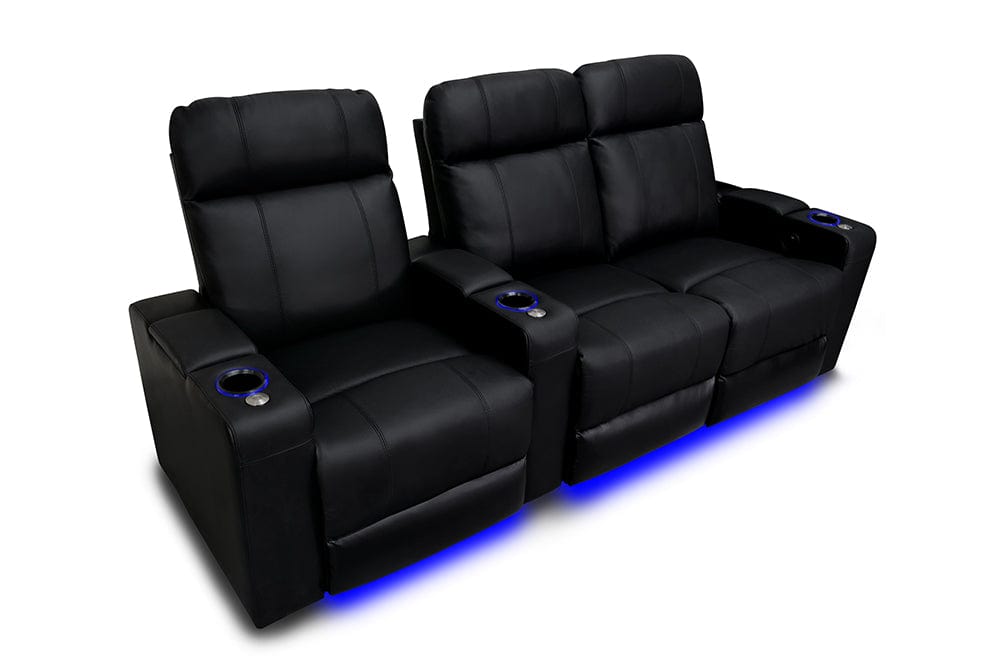 Valencia Home Theater Seating Home Theater Seating Piacenza Leather Home Theater Seating with Power Headrest & Cup Holder