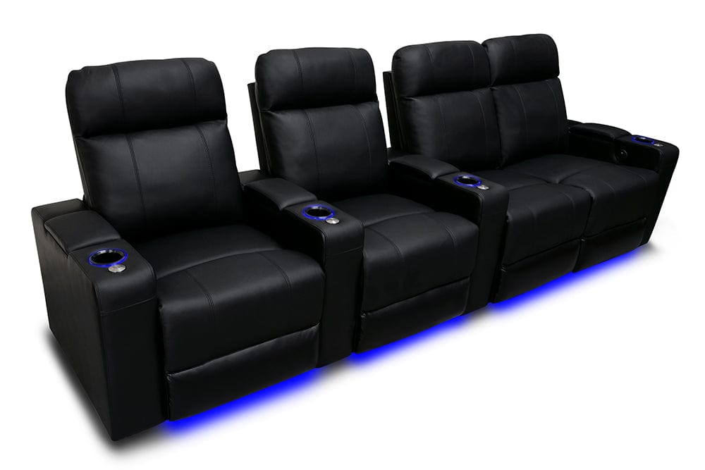Valencia Home Theater Seating Home Theater Seating Piacenza Leather Home Theater Seating with Power Headrest & Cup Holder