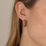 Load image into Gallery viewer, Veronica Rainbow Gold Hoop Earrings