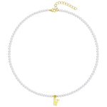 Load image into Gallery viewer, Elegant Gold Accented Pearl Letter Initial Necklace