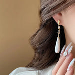 Load image into Gallery viewer, Water Drop Pearl Diamond Earrings
