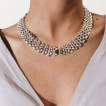 Load image into Gallery viewer, Wide Flow Flat Chain Choker Necklace