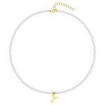 Load image into Gallery viewer, Elegant Gold Accented Pearl Letter Initial Necklace