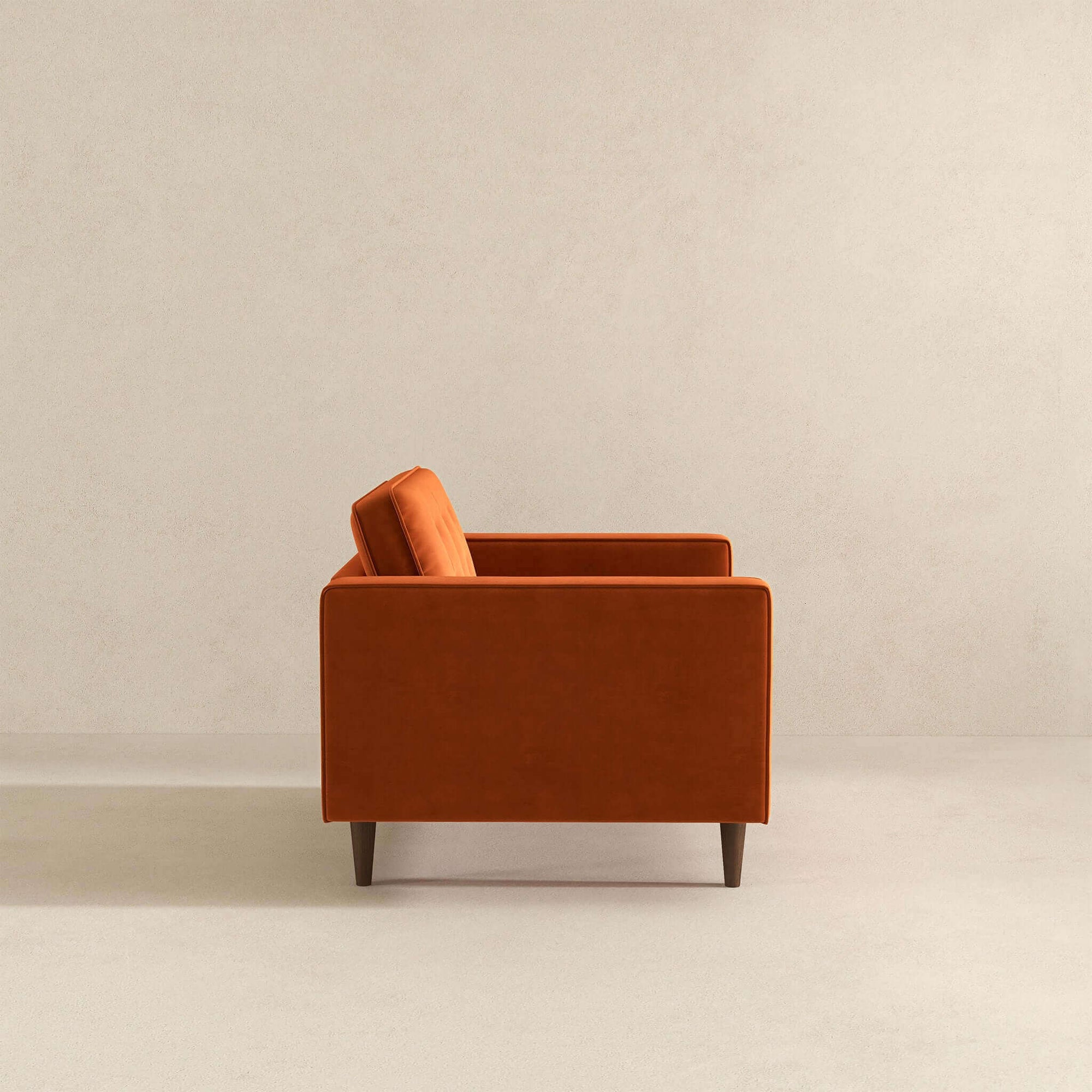 Elegant Burnt Orange Velvet Lounge Chair for Stylish Living Spaces