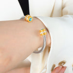 Load image into Gallery viewer, Twisted Birthstone Cuff Bracelet
