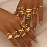 Load image into Gallery viewer, 16pc Adjustable Geometric Ring Set
