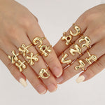 Load image into Gallery viewer, Cute Bubble Letter Initial Ring
