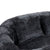 Comfortable High-Back Bean Bag Sofa in Black Chenille