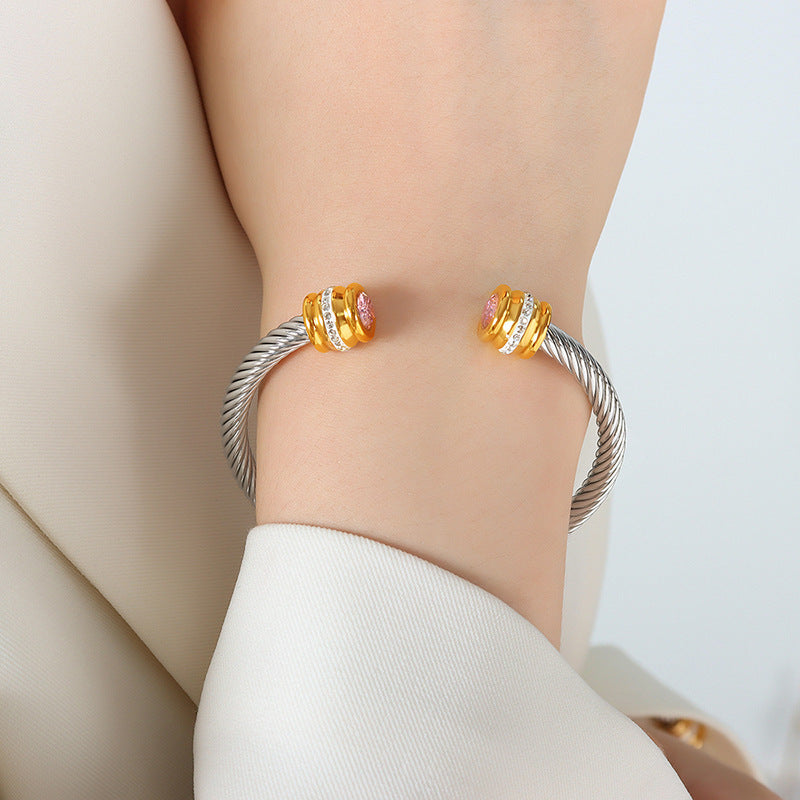 Twisted Birthstone Cuff Bracelet