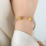 Load image into Gallery viewer, Twisted Birthstone Cuff Bracelet
