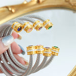Load image into Gallery viewer, Twisted Birthstone Cuff Bracelet
