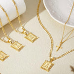 Load image into Gallery viewer, 14k Initial Necklace + FREE Cross Necklace
