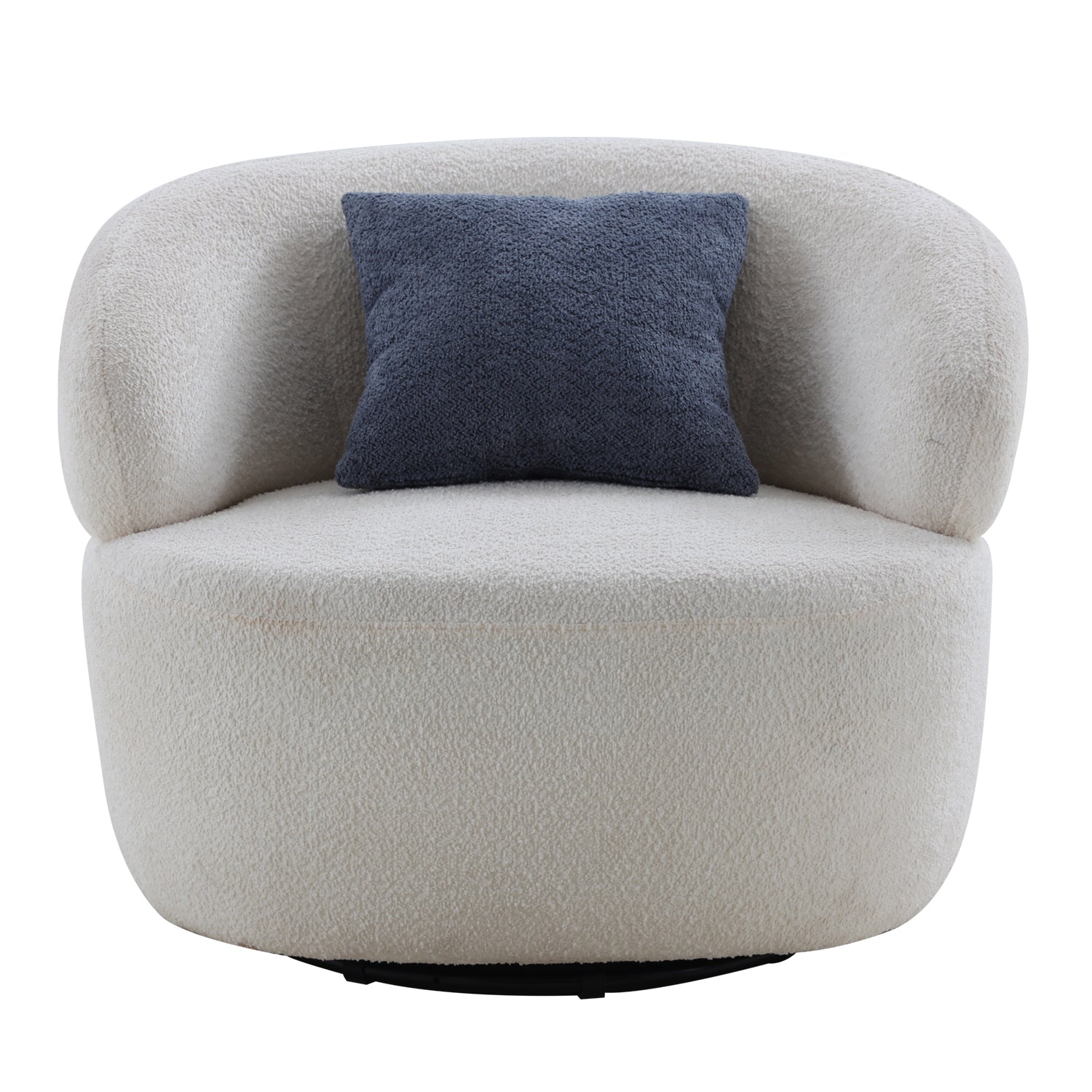 Beige Swivel Barrel Chair