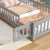 Gray Twin House-Shaped Headboard Floor Bed with Fence