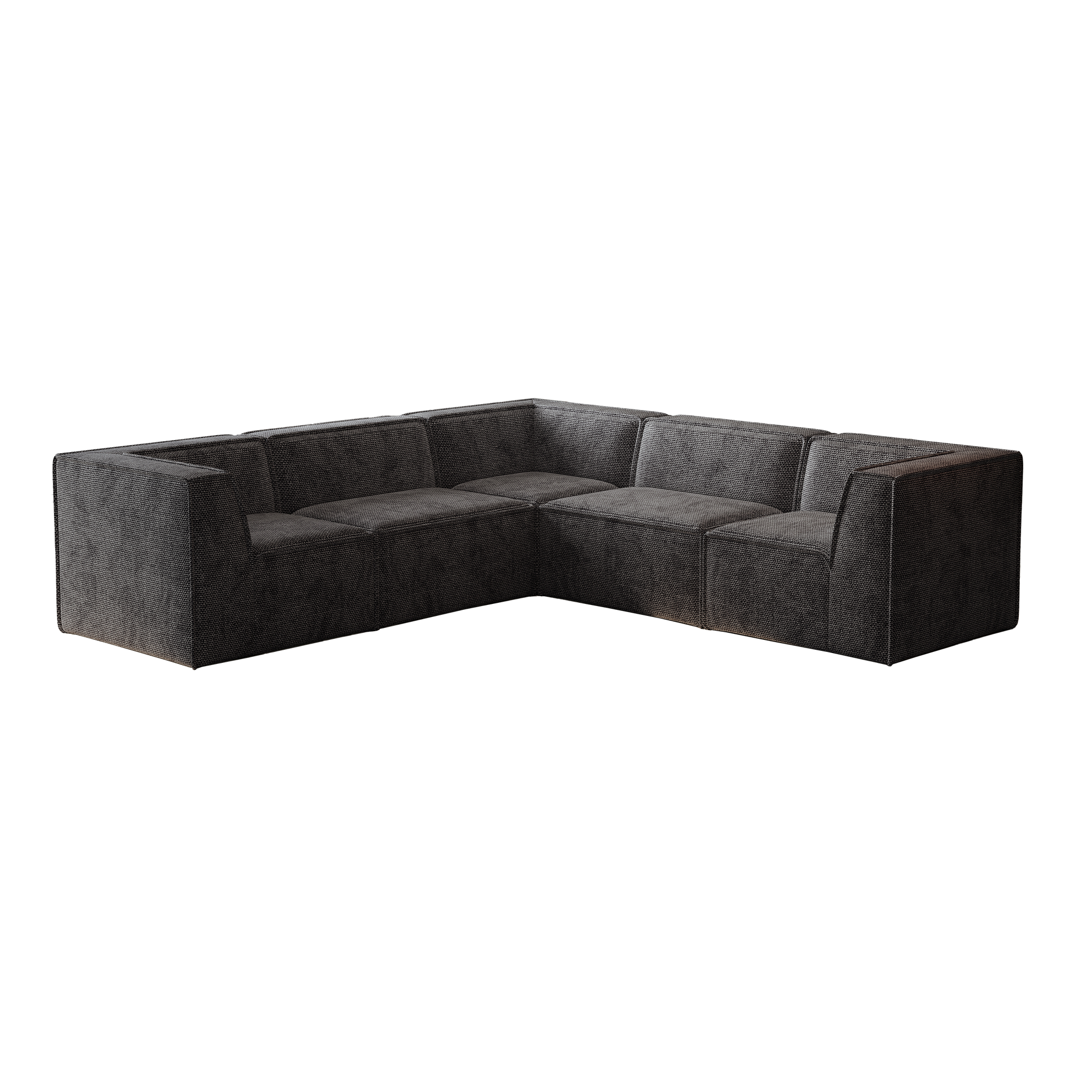 Kinshasa 5-Seat Modular Sofa in Black