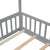 Gray Twin House Bed with Guardrails and Slats