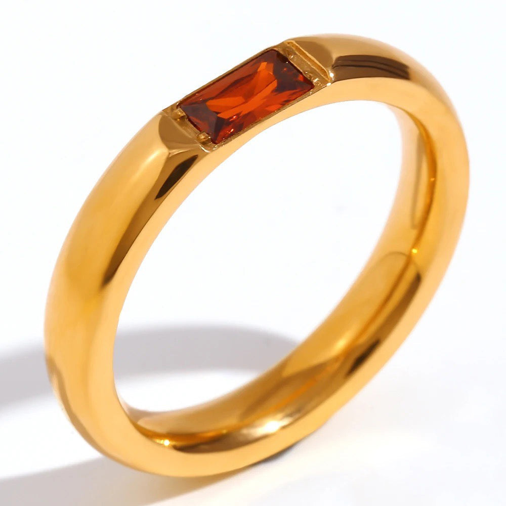 18k Baguette Cut Fine Birthstone Ring