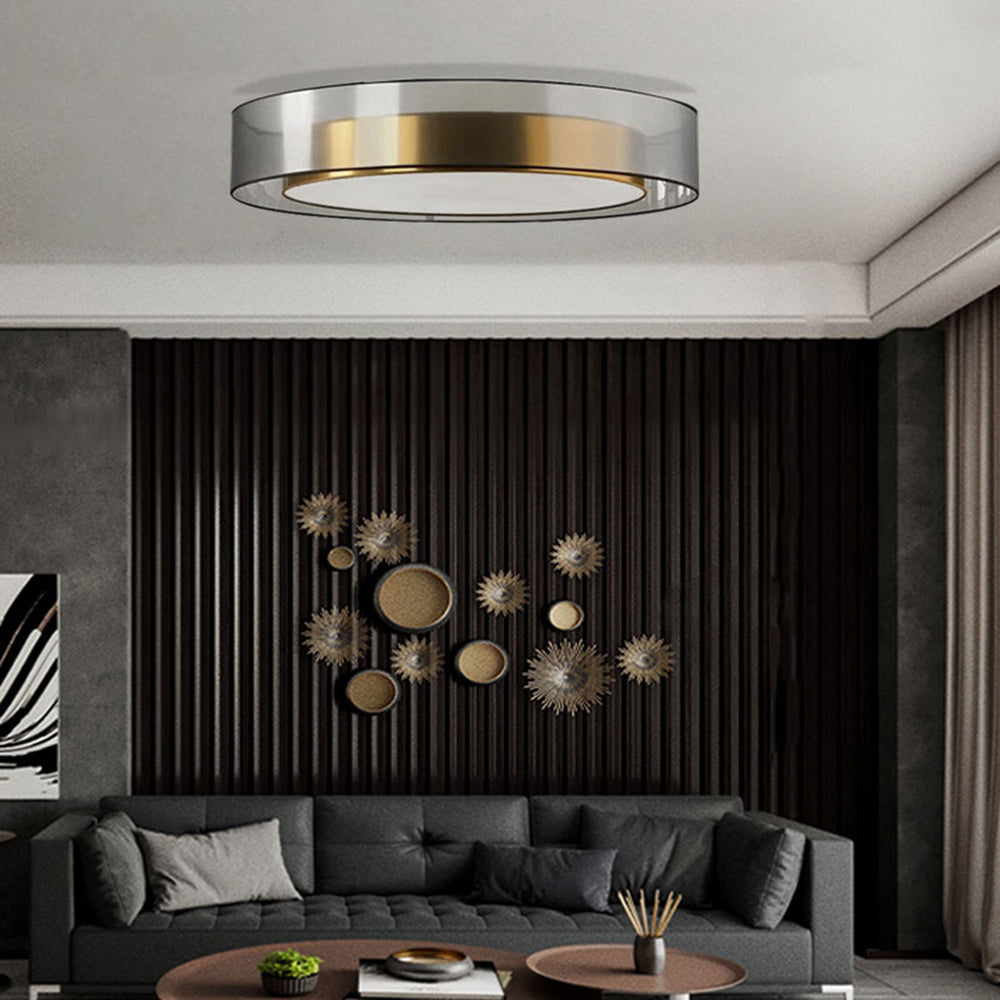 Gold Round Flush Mount Ceiling Light