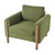 Oversized Accent Chair With Walnut Legs Upholstered In Green Teddy