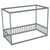 Gray Twin Size Canopy Frame Floor Bed with Fence and Guardrails