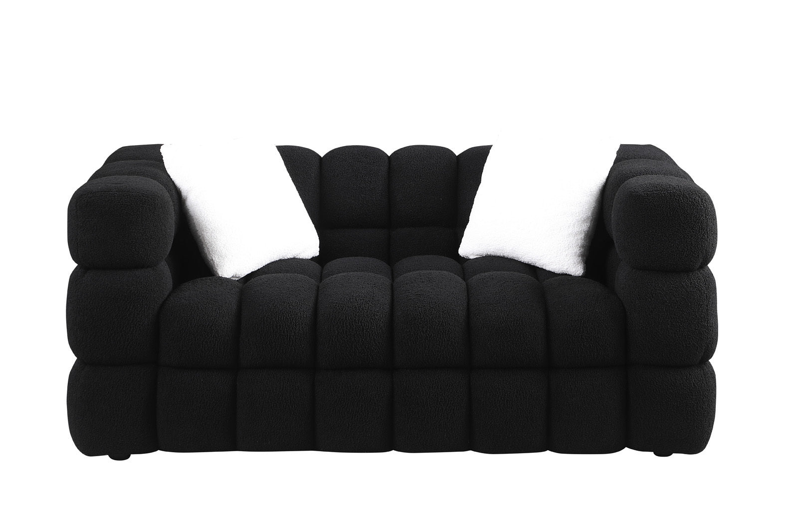 Timimoun Boucle Marshmallow Sofa in Black