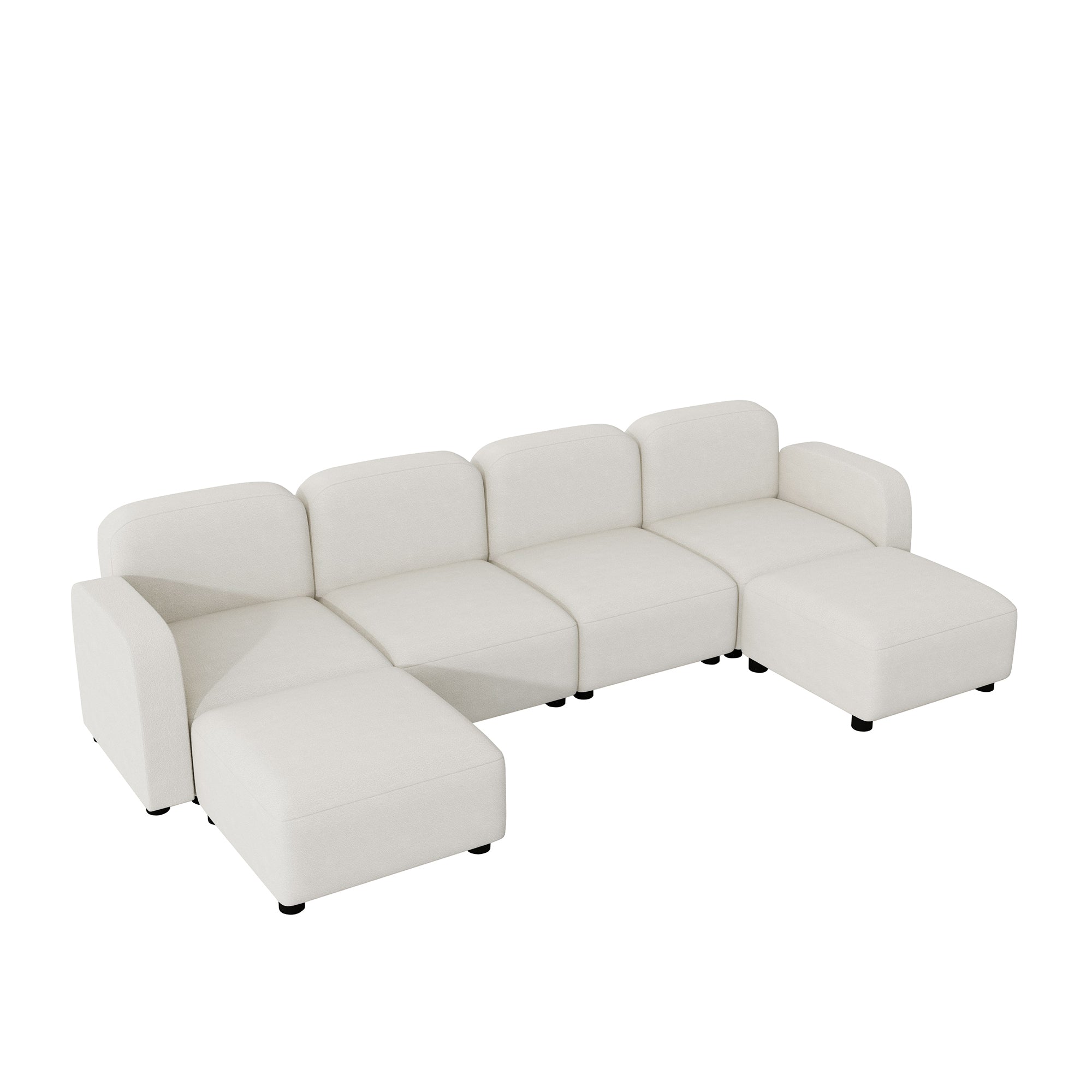 Valencie Cloud Inspired Modular Velvet Sofa in Beige