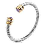 Load image into Gallery viewer, Twisted Birthstone Cuff Bracelet
