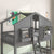 Gray Twin Over Twin House Bunk Bed with Roof, Windows, and Door