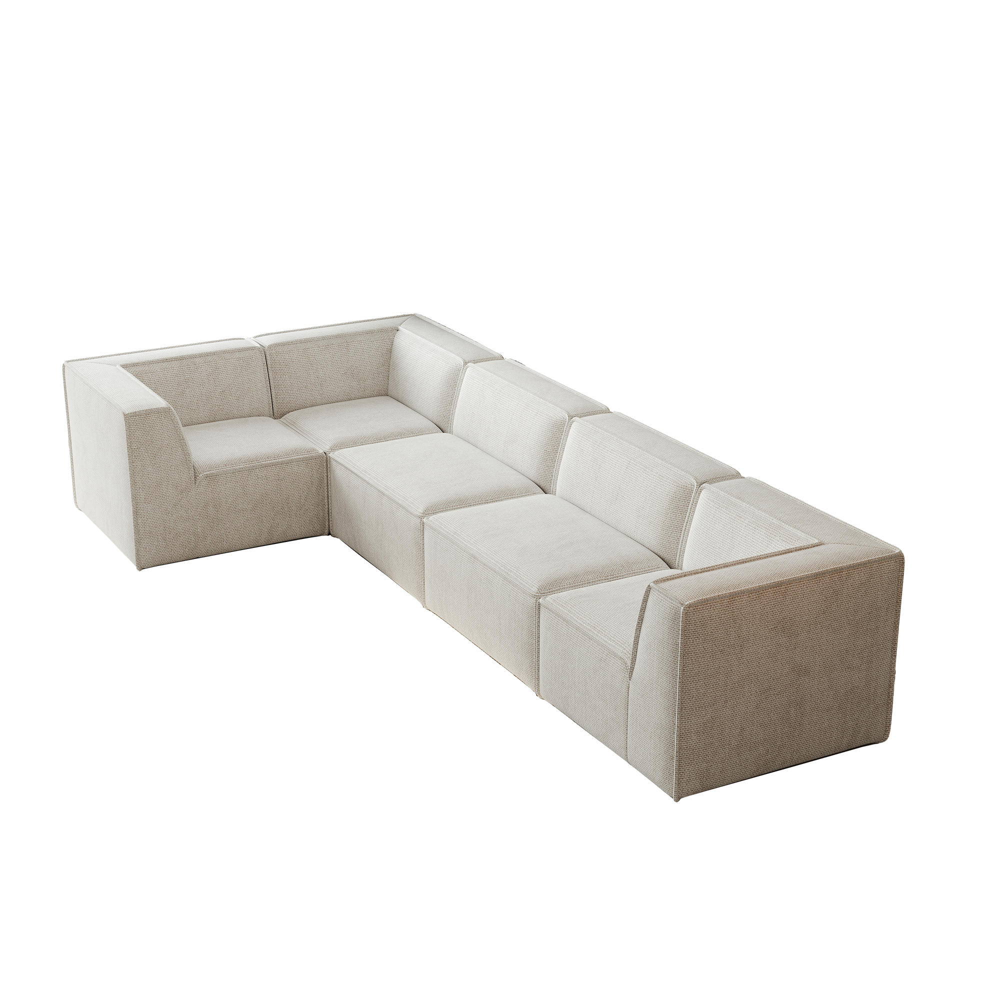 Kinshasa 5-Seat Modular Sofa in Beige