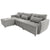 Khartoum Sectional Sofa with Movable Ottoman in Grey Chenille