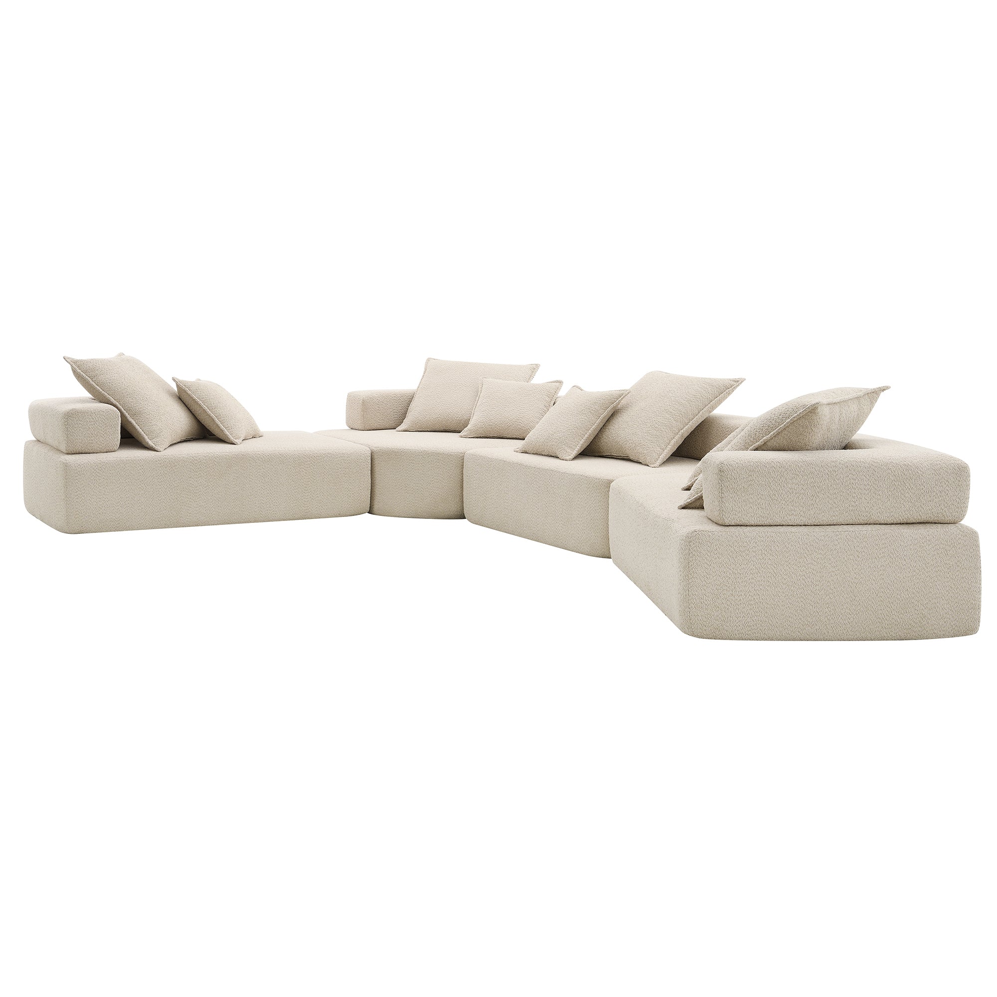 Stockholm Modular Boucle 7-Seater Sofa in Beige