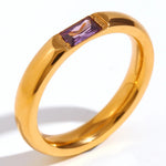 Load image into Gallery viewer, 18k Baguette Cut Fine Birthstone Ring
