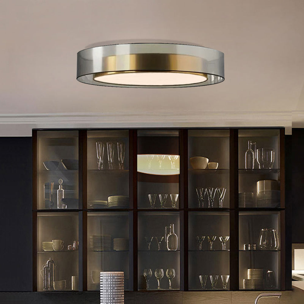 Gold Round Flush Mount Ceiling Light