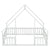 White Full Wood House-Shaped Toddler Floor Bed with Fence and Guardrails