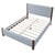 Modern Mid-Century Queen Upholstered Platform Bed with Chevron Headboard in Gray