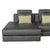 Casablanca Modular Sectional Sofa with Movable Ottoman in Black Palomino