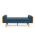 Navy Blue Mid-Century Modern Chaise Lounge with Button-Tufted Waffle Stitch