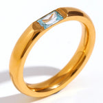 Load image into Gallery viewer, 18k Baguette Cut Fine Birthstone Ring
