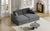 86.5" Dark Gray Corduroy Double Chaise Lounge Sofa