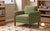 Oversized Accent Chair With Walnut Legs Upholstered In Green Teddy