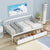 Twin-Size Pine Wood Daybed with Two Storage Drawers In White