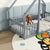 Twin Wood House-Shaped Toddler Floor Bed with Fence & Guardrails in Gray