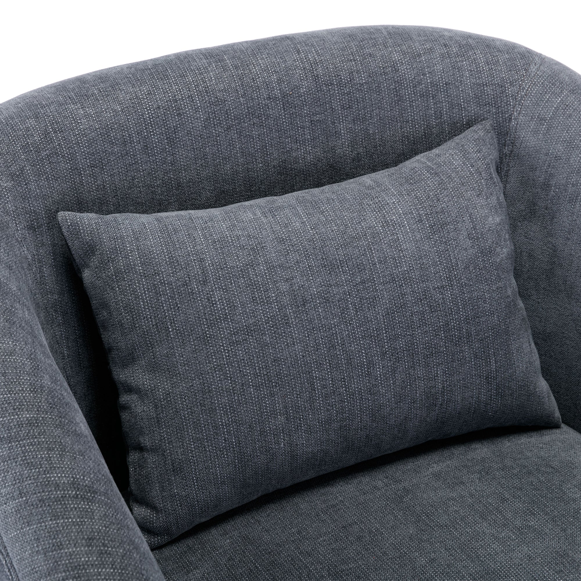 Gray Linen Blend Swivel Accent Armchair