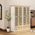 4 Shutter Door Wardrobe Armoire Closet with 2 Drawers In Natural and White