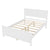 Full-Size Solid Wood Platform Bed Frame in White