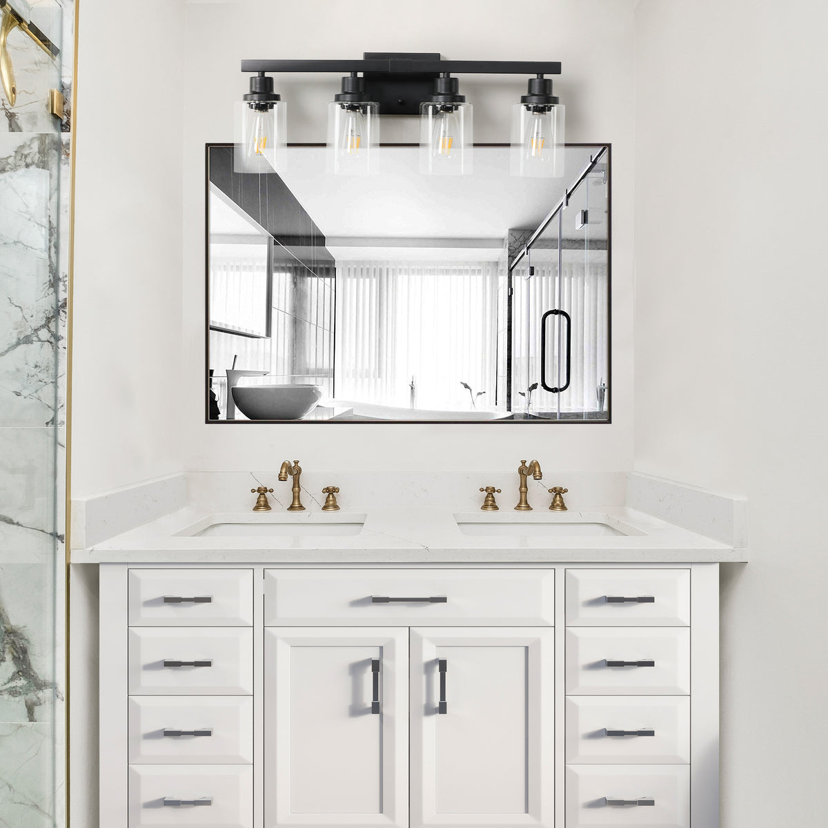 4-Lights Farmhouse Vanity Light Fixture