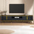 Luxury Minimalism TV Stand with Open Storage Shelf for TVs Up to 85 Inches Entertainment Center with Cabinets and Drawers In Black