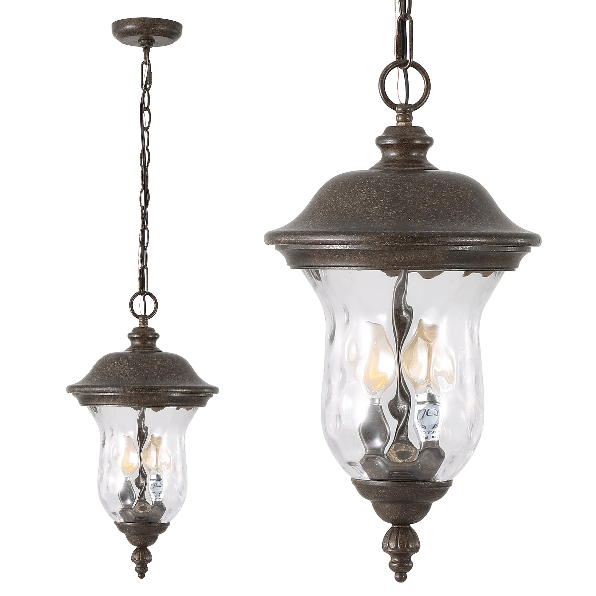 Weatherproof Vintage Pendant Light with Clear Glass Shade